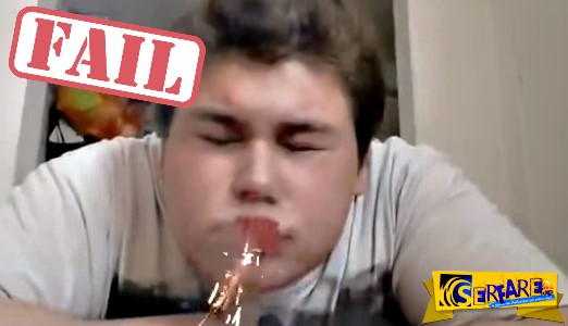 Κόλλησε δυναμιτάκια μέσα στο στόμα του και τα άναψε …