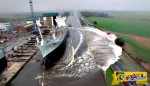 Δείτε την εντυπωσιακή στιγμή που ένα πλοίο πέφτει στο νερό για πρώτη φορά!