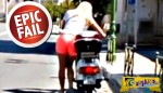 Επικό video – Ξανθιά κοπέλα προσπαθεί να βάλει μπροστά το μηχανάκι από το… σταντ
