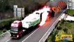 Φλεγόμενο φορτηγό βγαίνει από ... τούνελ στην Κίνα!