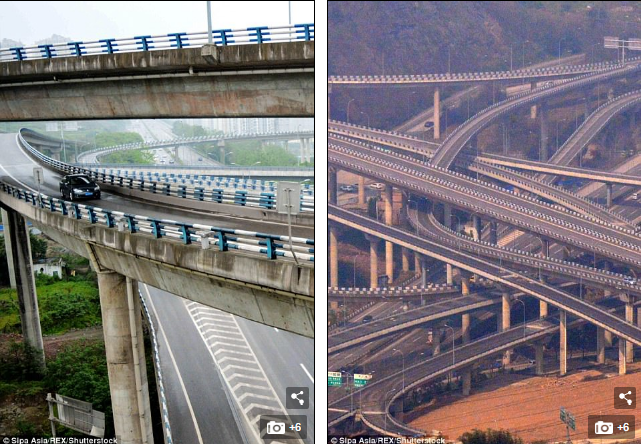 Αυτός ο εξωφρενικός κόμβος στην Κίνα έχει 5 επίπεδα, 20 ράμπες και 8 κατευθύνσεις!